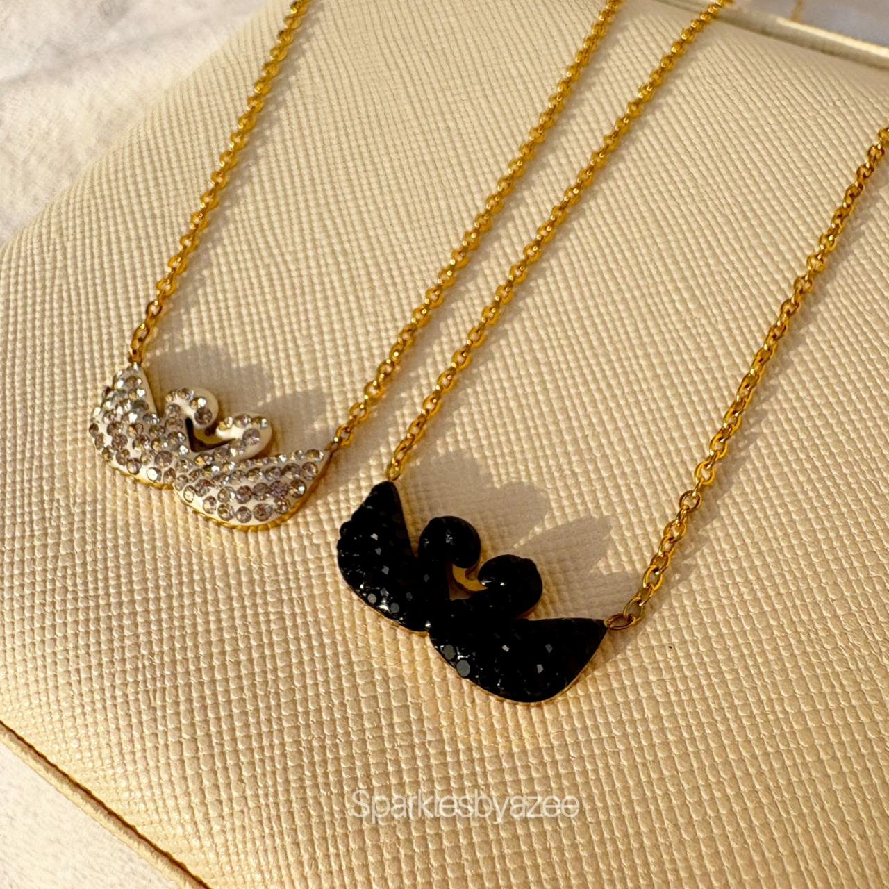 Swarovski Dual Swan Necklace (18K Gold Plated)